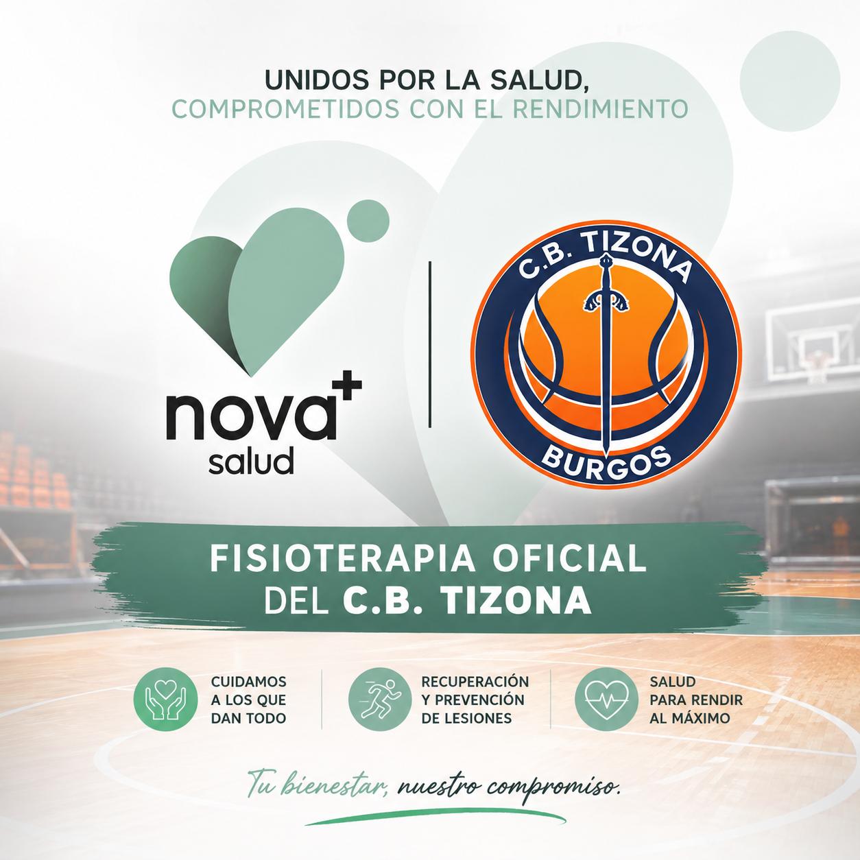NovaPlus Salud, nueva Fisioterapia Oficial del C.B. Tizona Burgos